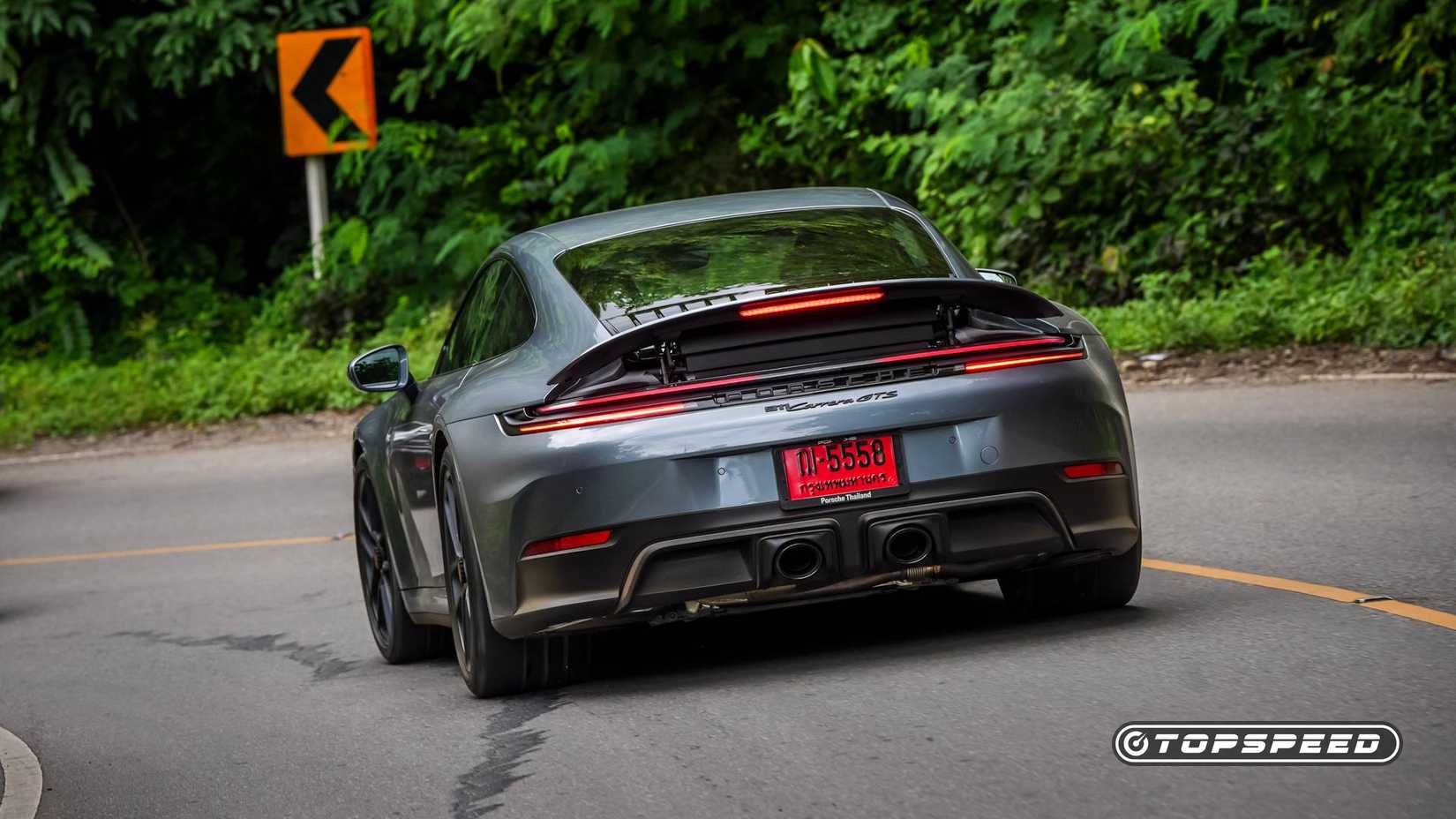 Dynamic shot of the 2025 Porsche 911 Carrera GTS