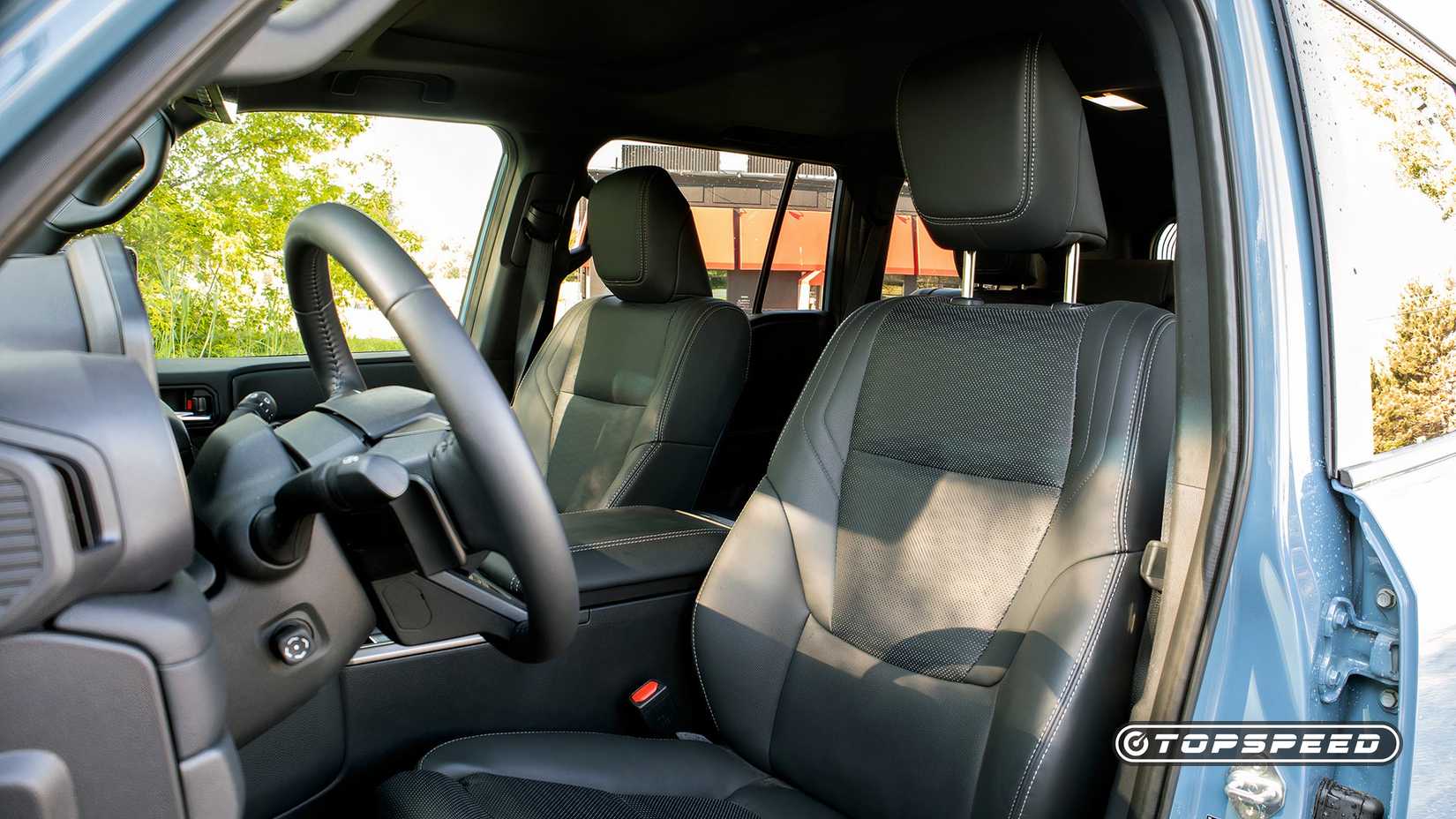 2025 Toyota Land Cruiser interior shot of the front seats