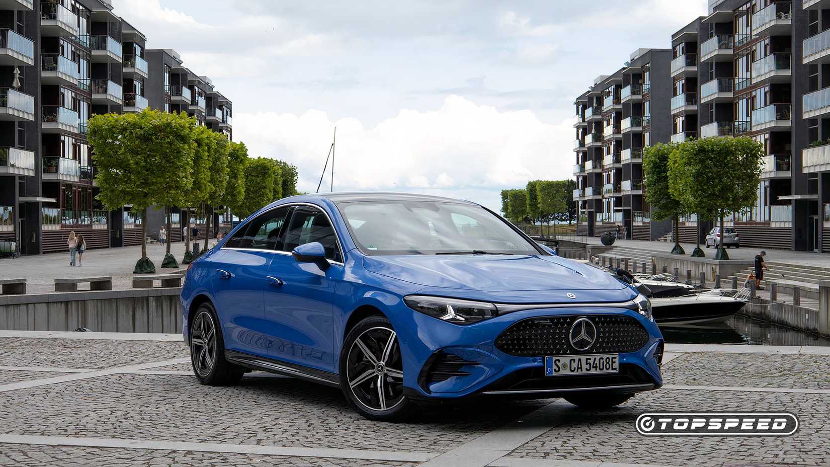 2026 Mercedes-Benz CLA front 3/4 shot parked on the road