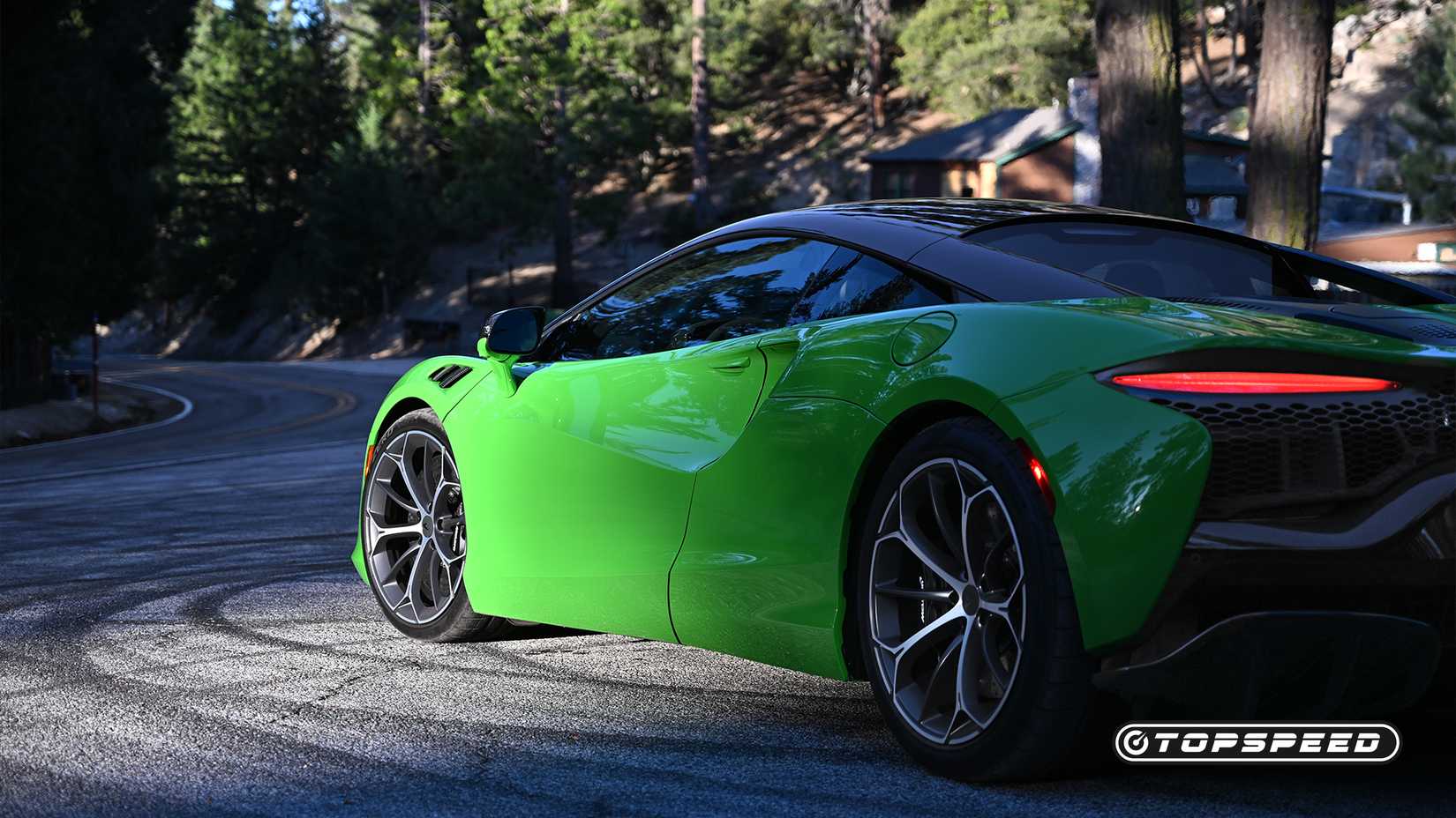 2025 green McLaren Artura rear 3/4