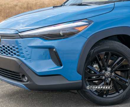 2026 Toyota Corolla Cross hybrid blue front 3/4