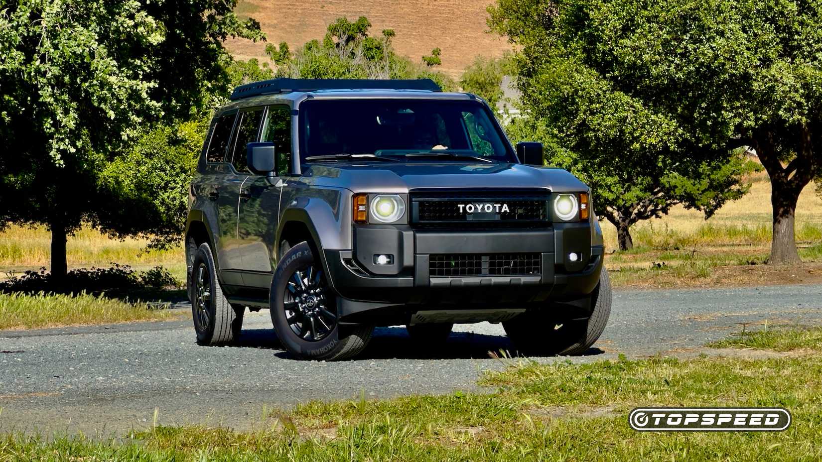 2025 Toyota Land Cruiser front shot parked on the road