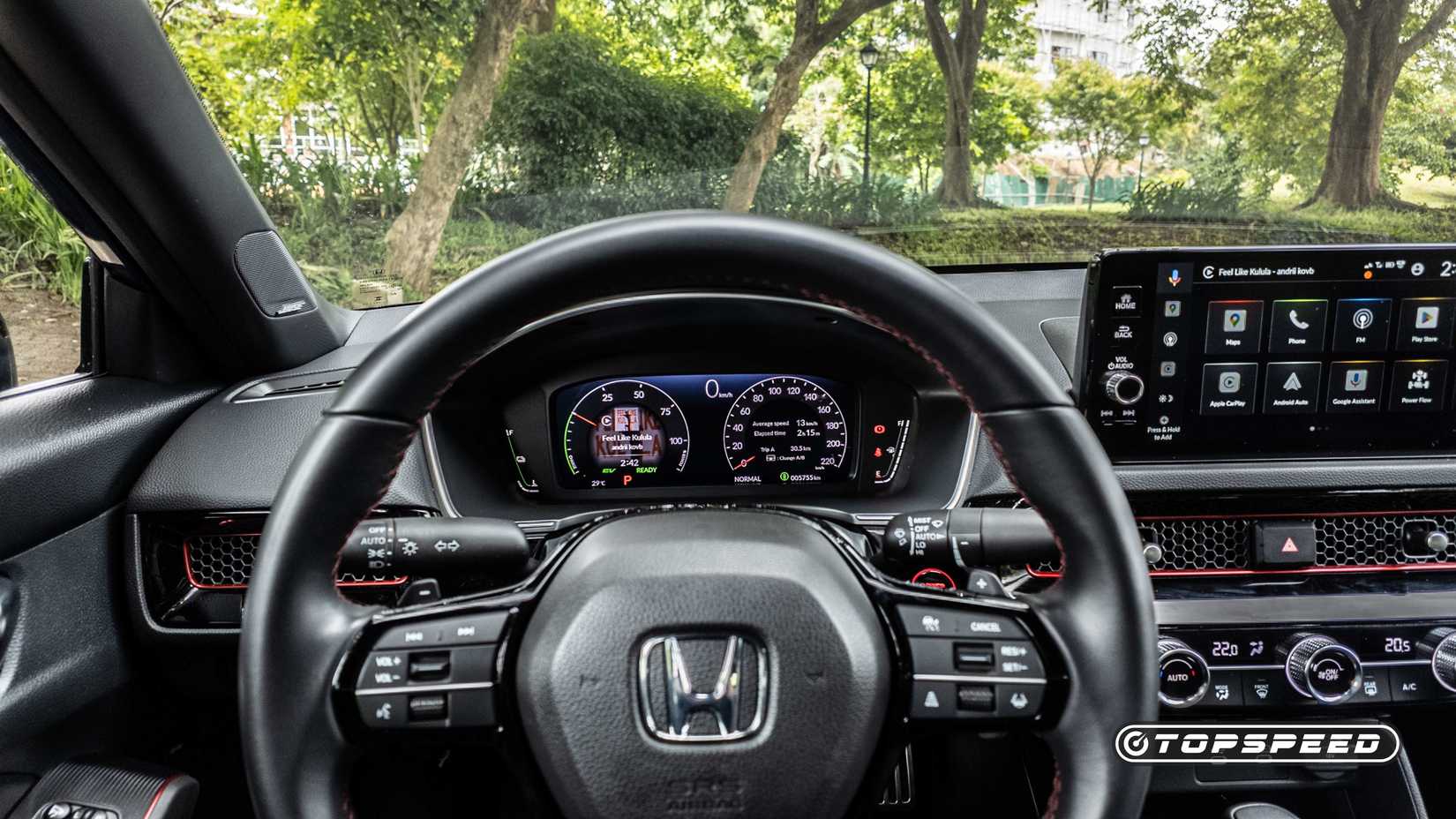 Medidores digitais do Honda Civic Hybrid 2025 (especificações asiáticas)