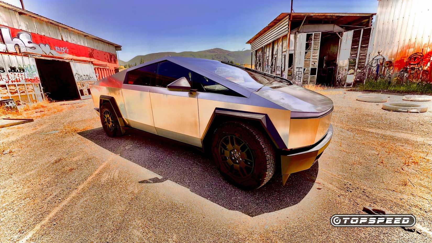 2025 Tesla Cybertruck em composto estilo Mad Max