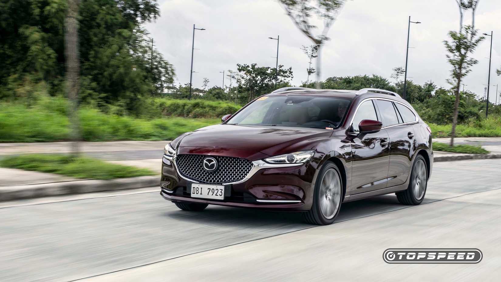 Dynamic shot of a 2024 Mazda 6 Wagon 20th Anniversary Edition