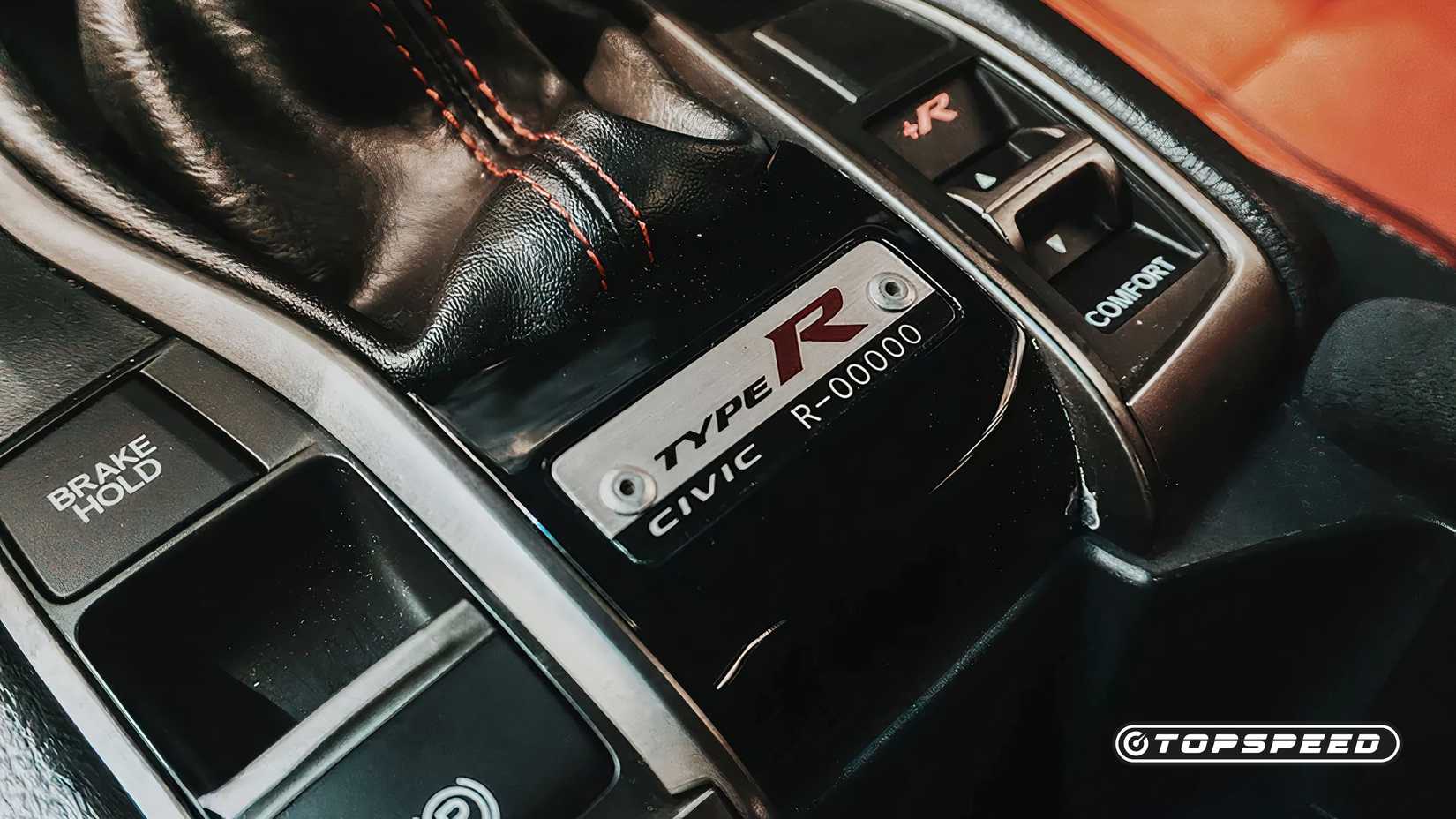 Interior plaque of a 2020 Honda Civic Type R