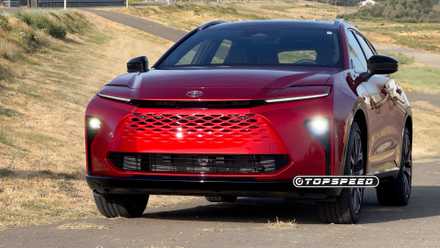 2026 Toyota Crown Signia Limited frontal 3/4 tiro estacionado em estrada lateral