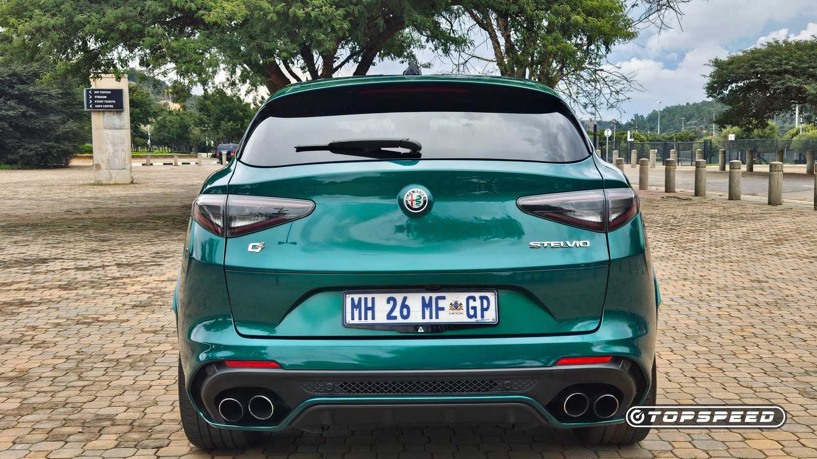 2026 Alfa Romeo Stelvio Quadrifoglio rear-end shot parked