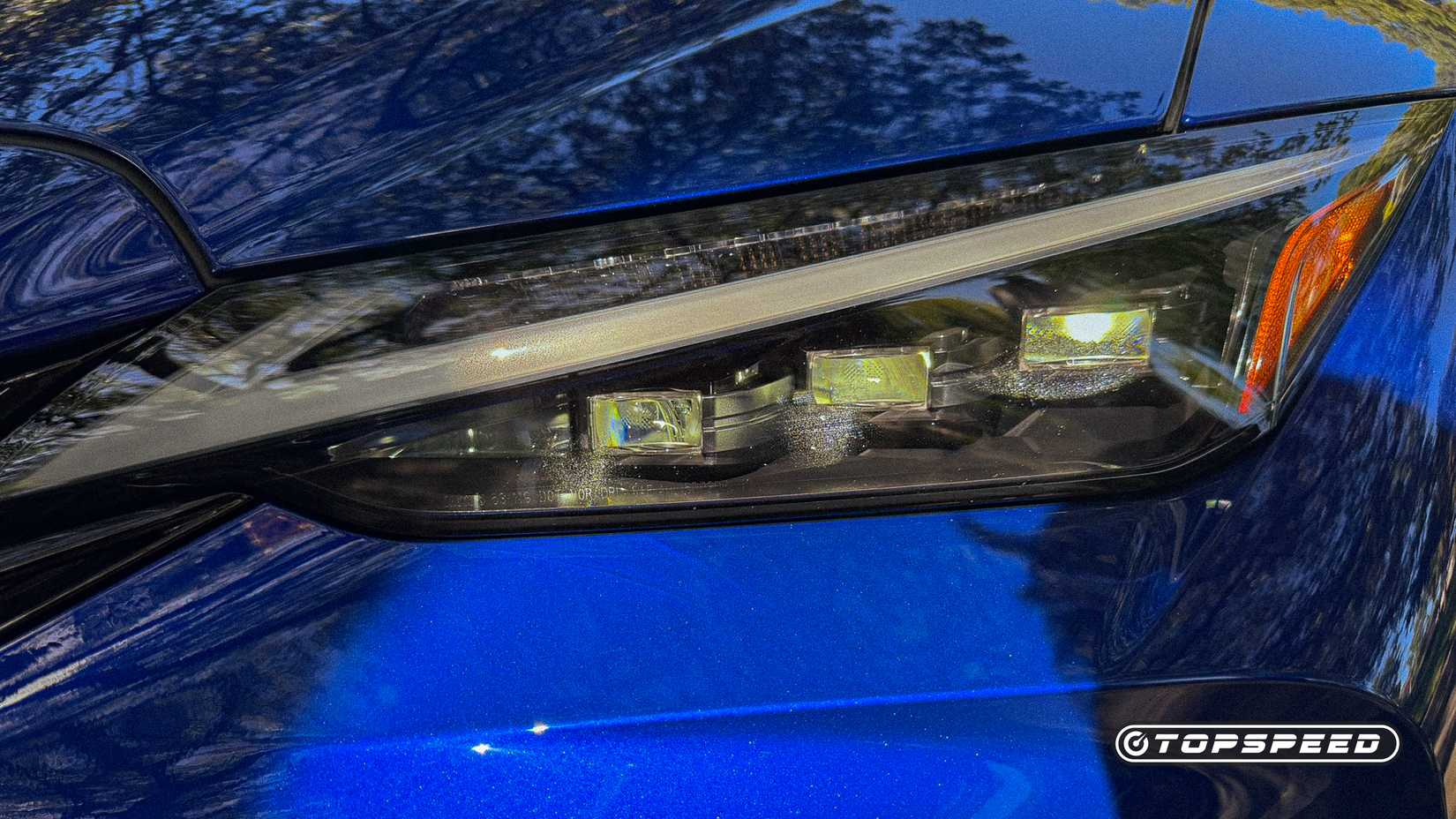 Close-up of the 2026 Lexus IS 350 F Sport headlight