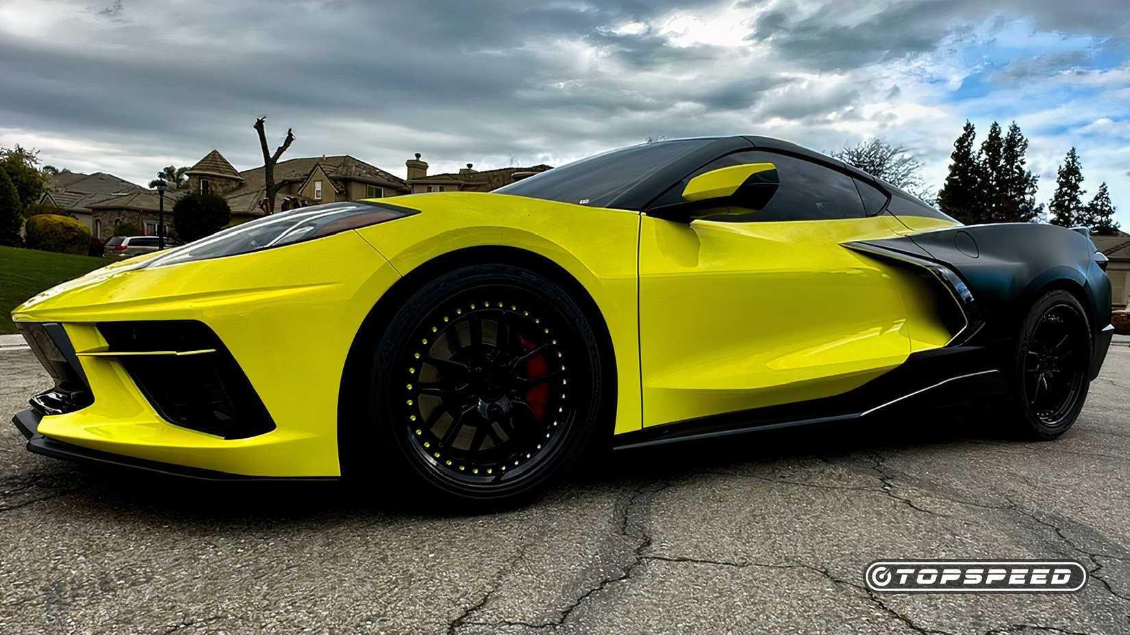 2021 C8 Corvette Stingray Z51 in Two-Tone Accelerate Yellow Metallic and Satin Black
