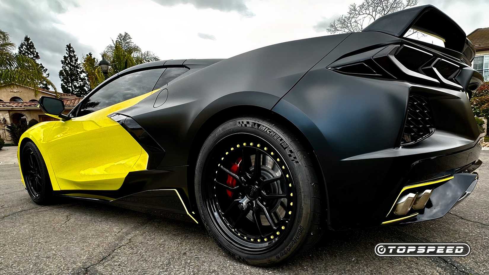 2021 C8 Corvette Stingray Z51 in Two-Tone Accelerate Yellow Metallic and Satin Black
