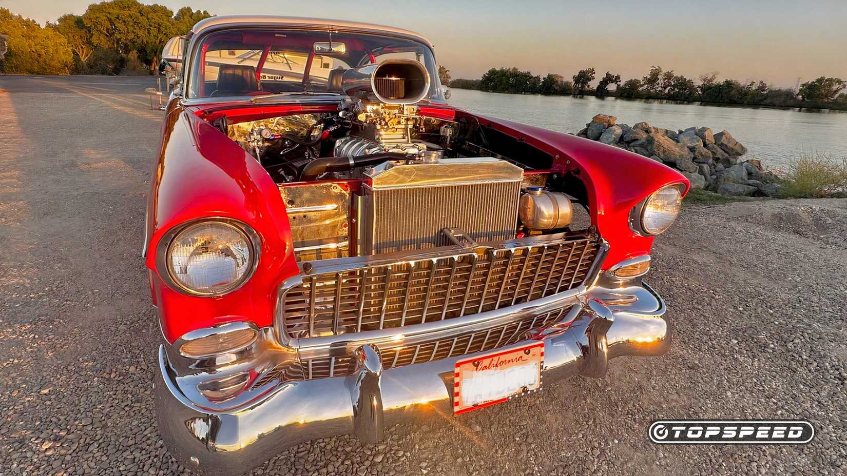 1955 Chevy Bel Air Red and White Tri-Five Blown 383 Stroker