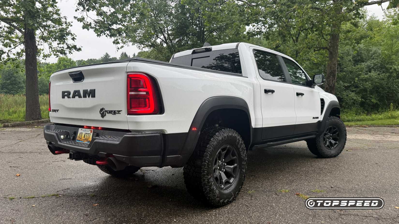 Rear 3/4 shot of 2027 Ram 1500 TRX parked